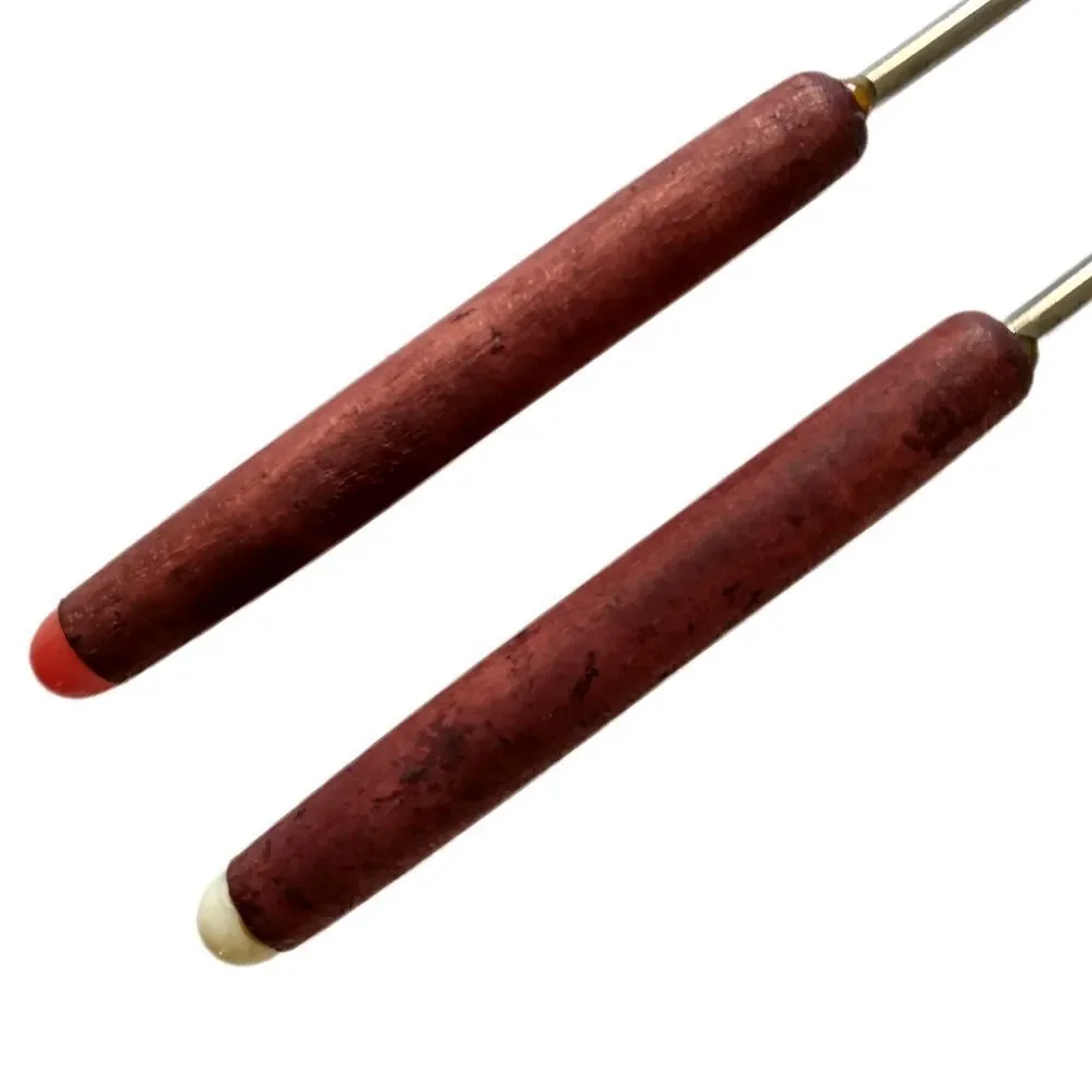 2 Teak Fondue Forks Skewers Picks Appetizer Cocktail Seafood Stainless‎ Steel